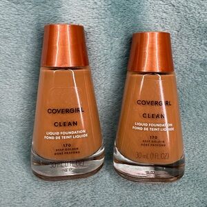 2 Pack CoverGirl Clean Liquid Foundation 170 Deep Golden 30ml NEW Sealed